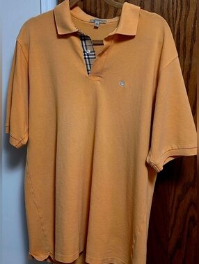 Burberry London Men's XL Orange Polo Shirt
